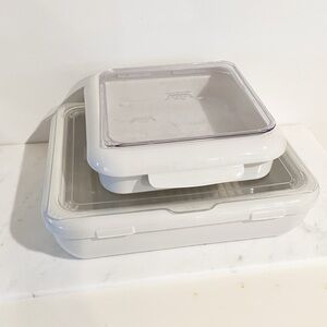 White Stackable Food Storage Containers